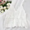 Camis Summer Sweet Short Style Lace Vest crop top Women Hollow Out Fashion Camis Vacation Beach Knitted LooseTop Womens Sexy Tank Tops