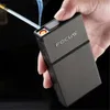 Зажигалки Fine Smoke Портсигар 20 шт. Емкость ультратонкий мундштук с USB-зарядкой Легкая металлическая коробка для сигар мужской подарок Q240305