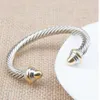 David Yurma Jewelry Designer Braceter for Women Charm Bracelet Round Head Open Bracelet 7mm Twisted Wire Fashion Versatile Nail Braceletデザイナー