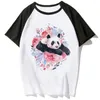 Camisetas femininas Panda Tee Mulheres Anime Camiseta Menina Roupas Engraçadas