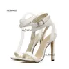 2022 Summer Sandals Female Sexy Women White Stiletto High Heeled Classics Super Thin Heel Party Ladies Shoes Black Large Size 40