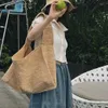 Summer New Tote High End Lafite Grass Weaving Casual Women's Beach Vacation Style Fashion Versatile Crossbody Bag 240315