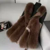 Fur Fut Fur Vest Płaszcz 2023 Zimowe kobiety Faux futra kamizelka moda szczupła kurtka futra szykowna bez rękawów fur