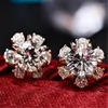 Stud Earrings Fashion Refined Snowflake Crystal Elegant Women Inlay Zircon Charm Romantic Women's Valentine's Day Gifts