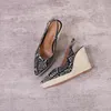 Sandálias LIHUAMAO Slingback Wedges Pointed Toe Sapatos Mulheres Alpercatas Corda Sola Conforto Csaual Bohemia Estilo