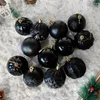 Decorazione per feste 12 pezzi Sfera di vetro nero opaco lucido Decorazioni natalizie Ornamenti pendenti Ciondolo decorativo per albero di Natale