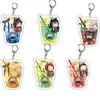 Nowy przylot 55 mm akrylowy anime demon Slayer Ghost Blade Cup Łańcuch kluczowy Keyring Kamado Tanjirou Kamado Nezuuko WJ317235c