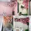 100 cm Zijden bloemen Lange-Perzik Sakura Kunstbloem Roze Bruiloft Decoratie Kersenbloesem tak voor home Decor bruiloft 2024305