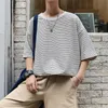 Lappster Y2K Korean Fashions Desinger T-shirts Summer överdimensionerade japanska streetwear t-shirts randiga vintage harajuku t-skjortor 240227
