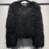 2023 New Fashion Warm Short Beach Wool Fur Coat for Women 231128