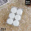 Décoration de fête 6 pièces 6/8 cm boule de noël blanche pendentif arbre de noël suspendus ornements pour l'année maison boules en plastique paillettes