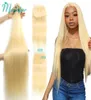 Monstar 613 Blonde Bundle with 5x5 Lace Closure Peruvian Straight Remy Human Hair 28 30 32 34 36 Inch 3 Bundles with 613 Closure2867544