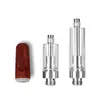 Ahşap TH205 Atomizer Ahşap Seramik Cam Vape Kartuşları 0.5ml 0.8ml 1.0ml 510 İplik Plastik Tüplerle Boş Arabalar