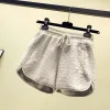 Shorts New High Street Faux fur Shorts Winter Thermal Wool short Trousers Fashion Elastic waist Black Short Pants