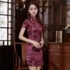 Jurk Sexy Glod Chinese Vrouwen Draak Mini Qipao Traditionele Satijn Cheongsam Casual Vestidos Jurk SML XL XXL XXXL 4XL 5XL 6XL