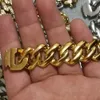 Hip Hop Bling Iceded Out Stalom Filmrom Cuban Miami Link Bracelets For Men Rock Jewelry Gold Silver Color Prezent 240226