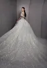 Superbe Une Ligne Femmes Robe De Mariée Hors Épaule Sans Manches Robes De Mariée Paillettes Appliques Balayage Train Robe Sur Mesure Robes de Novia