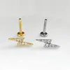 Orecchini a bottone in acciaio inossidabile 316 Labret Studs Fulmine CZ Filettatura interna Piercing alla cartilagine dell'orecchio Gioielli per il corpo