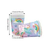 Nuovo set di stoviglie usa e getta arcobaleno Ragazza Unicorno Tema Decorazione festa di compleanno Bomboniere Piatti di carta per bambini Bicchieri Forniture