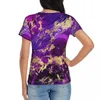 Magliette da donna Camicia da donna Maglietta estiva viola e oro Splash Marble Galaxy T-shirt estetiche Maniche corte Moda di strada Oversize