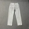 Jeans lavati ricamati Uomo Donna 1 Pantaloni casual larghi in tessuto pesante unisex di qualità