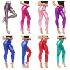 Leggings Pantaloni da donna Leggings lucidi sexy Pantaloni clubwear Stretch Body Fitness Elastico Skinny Argento Nero Oro Rosso Sport Fashion attillato