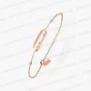 M Series 18K Rose Gold Charm Armband för kvinnor S925 Silver Messik Geometric Diamond Slide Three Diamond Senior Designer Jewelry Gift Family and Friends