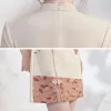 Robe Femmes Robes Vintage Imprimé Col Montant Style Chinois Printemps Réformé Conceptions Mini Robe Rétro Qipao Femme Date Robe