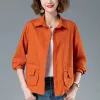 Jaquetas finas casaco curto feminino 2023 primavera e verão mãe moda casual cardigan pequena camisa blusão feminino jaqueta outwear