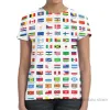 T-Shirt World Flags Erkekler Tshirt Kadınlar Baskı Moda Kız Tişört Boy Tees Yaz Kısa Kollu Tshirt