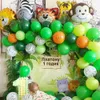 Nya 109 st palm blad Animal Balloons Garland Arch Kit Jungle Safari levererar gynnar barn födelsedagsfest baby shower pojke dekor