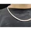 4 mm VVS Moissanite Diamond Studded Hiphop Iced Sterling Srebrny łańcuch tenisowy dla chłopców
