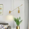 Wall Lamp Nordic Style Led Lights Long Pole Background Lamps Reading Retractable Arm Rocker Folding Bedroom Bedside