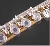 2024 New 17 Keys Open Hole Gold Flute External Professional Cupronickel Key C Tune Hand B foot Gold Flute High Quality Musical Instrument With Case