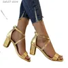 Sandaler Gold Silver High Heels Women Fashion Cross Strap Gladiator Sandalias Woman Summer 2023 Ankle Buckle Cover Heel Sandlesh2435