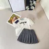 Verão bonito bebê meninas conjuntos de roupas marca crianças manga curta camisa + saias 2 pçs conjunto crianças terno menina roupas