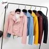 Kadınlar Deri S-XL Y2K Bahar Şık Parlak Renk PU Ceket Ceket İyi Kaliteli Bayanlar Ana Sokak Kadınlar İçin