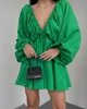 Yaz seksi plaj mini elbise kadınlar uzun puflu kol bikini örtbas tunik pareo sarong mayo örtüsü robe 220524