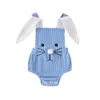 Rompers My First Easter Baby Boy Girl Outfit Cute Romper Ear Backless Sleeveless Strap Overall Bodysuit