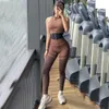 Kvinnors spårningsdräkter 2024 Randig dragkedja Leopard Sports Gym Yoga Set Womens Sports Bra Scench Pants Fitness Leg Post Womens Active Set J240305