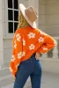 Cardigans women fall and winter daisy floral print cropped cardigan sweater ladies mohair knit fall outfits cardigan
