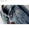 Vestes pour femmes Boyfriend jeans perles vestes en jean surdimensionnées manteau à manches dames 240305