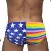 Trajes uxh sexy estrellas arcoirbow traje de baño hombre para hombre resumen de natación empuje bikini trajes de baño hombres de natación bañera de bañera bañera