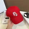 Y2K Unisex Red Daisy Baseball Cap Koreaanse versie Mode Trendy P Letter Rode Hoed Hoge kwaliteit PMO GD Pet Kpop Gorras PEAC 240223