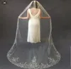 Long Wedding Veils One Layer With Appliqued Bead Custom Made Chapel Length Ivory White Bridal Veil With Comb Selling8936344