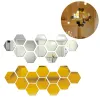 12 pçs/lote 3D Espelho Adesivos de Parede Hexágono Forma Acrílico Removível Adesivo de Parede Decalque DIY Decoração de Casa Arte Ornamentos de Espelho