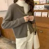 Cardigan Rimocy Cardigan lavorato a maglia tinta unita Donna Maglione coreano monopetto a maniche lunghe Donna Girocollo Cardigan tutti abbinati Capispalla