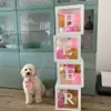 Novo com letras claras caixas de bloco de balão para chá de bebê gênero revelar decorações festa de aniversário