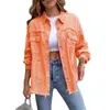 2023 Delikler Rawedges denim ceket kadınları bahar sonbahar gömlek tarzı jeancoat rahat rosered turuncu mor dış giyim lady ceket 240229