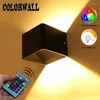 Wall Lamp 1pcs 3W AC85-265V Aluminum Sconce RGB With Controller For Indoor Art Living Room Stairs Decoration LED